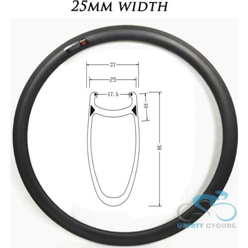 1 pcs 38mm/50mm/60mm/88mm 700c Full Carbon Road Clincher Bicycle Wheel Rims 25mm U Shape Bike Rim