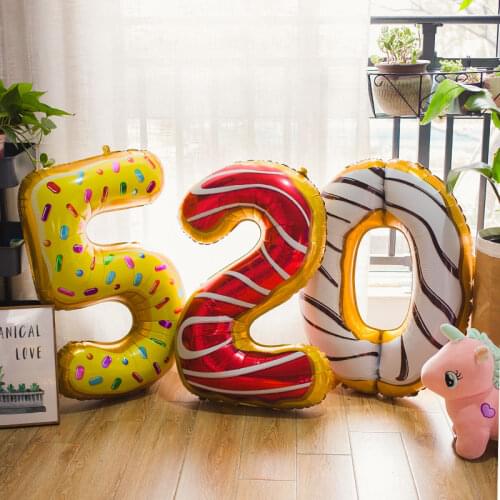 1pcs/lot Donut Birthday Party 42inch 1st birthday Foil Balloon Baby Shower Happy Birthday Decoration Inflatable Ball Sweet Party