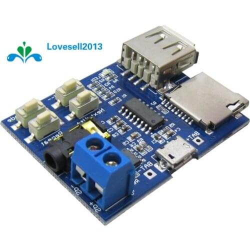 1Pcs TF Card U Disk MP3 Format Decoder Board Mirco USB Port Amplifier Decoding Audio Player Module 3.7-5.5V
