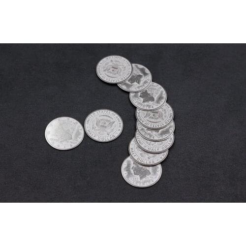 10pcs Super Thin Palming Coins (Half Dollar Version) Magic Tricks Gimmick Props Appearing/Vanishing Coin Magia Accessories