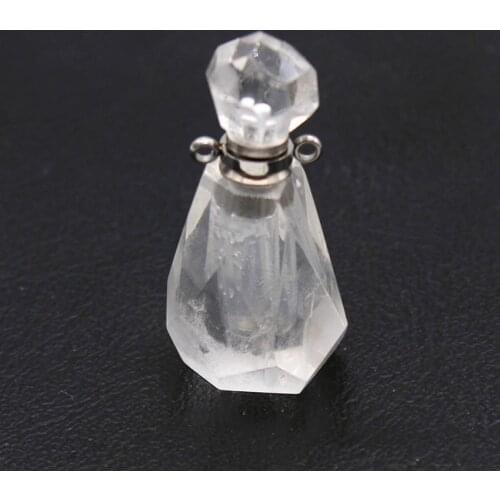 100-Unique 1 Pcs Stainless Steel Scent Bottle Pendant Original Rock Crystal Necklace Elegant Women Jewelry