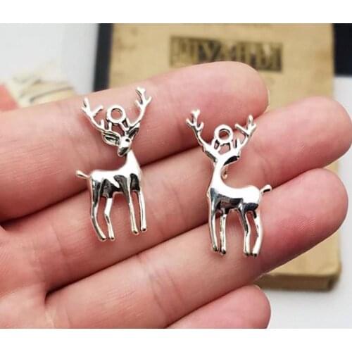 15pcs/lot--30x18mm, deer cham,Antique silver plated Christmas deer sika charms,DIY supplies,Jewelry accessories