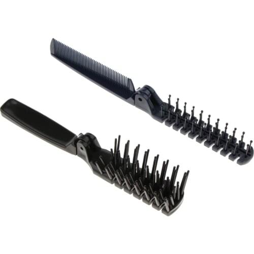 2pcs Hair Comb Set Resistant Antistatic Folding Pocket Hairbrush For Pet Dogs Cats Hair Comb