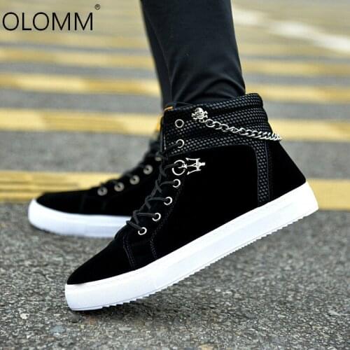 2019 New Shoes Fashion Canvas High To Help Casual Shoes Men Zapatos De Hombre Platform Sneakers Leather Sneakers Piergitar