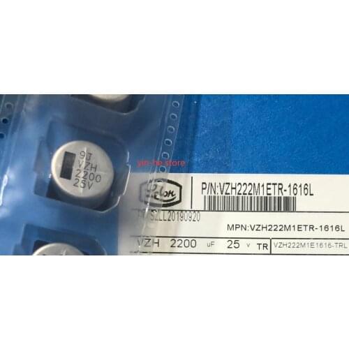 10PCS VZH222M1ETR-1616L 25V2200UF 16X16 suitable for car Lilong low resistance patch electrolysis