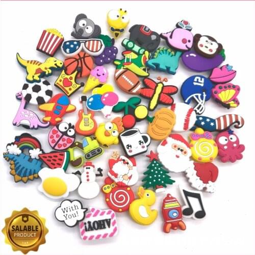 50pcs Hot-selling Animals Mixes Shoe Croc Charms Designer DIY Decaration Accessories Clog Jibz for Croxes Kids Boys Girls Gifts