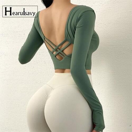 Quick-drying Sport Long Sleeve Shirts Women High Stretch Fitness Crop Top with Chest Mat Sexy Yoga Suit Running Cycling T-shirts