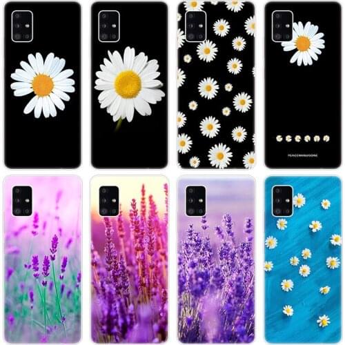 Flower lavender Daisy Case for Samsung Galaxy A12 A02 A03S A21S A22 A32 A52 A72 A82 Quantum 2 S21 Plus FE Ultra M02S M12 Cover