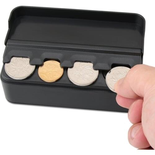Black Car Interior Coin Pocket Case Automobiles Coins Storage Box Plastic Holder Container Organizer Auto Accessories