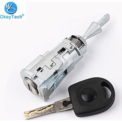 OkeyTech Car Door Lock Cylinder for VW Volkswagen New santana Jetta Polo Tiguan Left Front Main Door Lock Core Cylinder Key