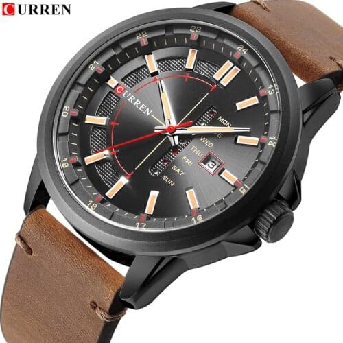 CURREN Luxury Brand Men Casual Quartz Watch Men Leather Date Sport Watches Mens Military Waterproof Week Clock Relogio Masculino