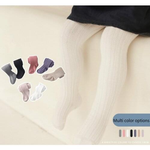1 To 6 Years 6 Colors Autumn Winter Pure Color Childrens Tights Cotton Knitted Pantyhose for Girls White Black Pants for Kids