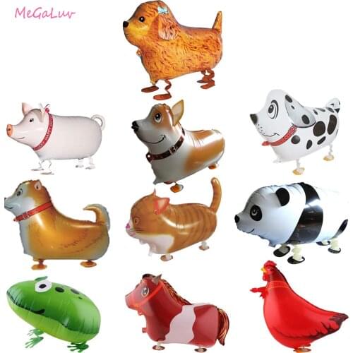 Walking Animal Foil Balloons Dog Panda Frogs Farm Animal Helium Ballon Decoration Baby Shower Party Supplies Kids Toys