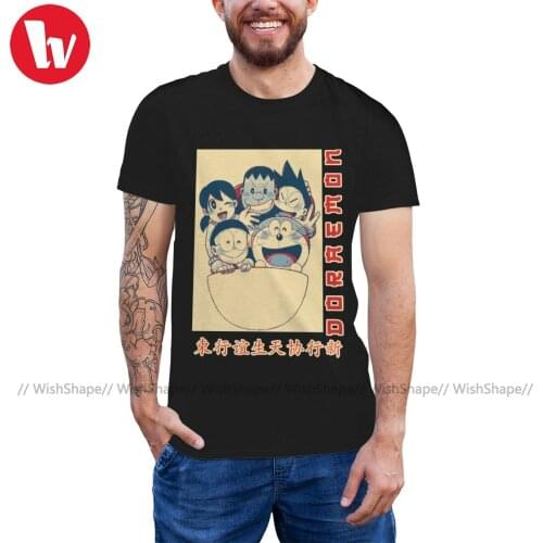 Doraemon T Shirt Doraemon T-Shirt Short Sleeves Awesome Tee Shirt Basic Mens 5x Cotton Print Tshirt
