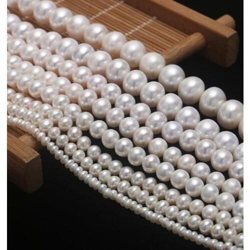 Jewelry Natural white freshwater pearl 3-11mm Egg shaped Loose beads necklace bracelet