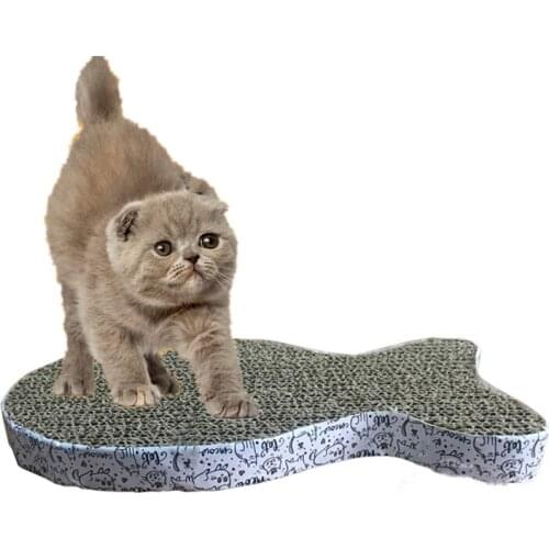 Hot Sale Pet Posts Toys Cat Scratch Pad Cat Corrugated Scratching Kitten fish shape Corrugated Paper Grinding Nail Scraper Mat