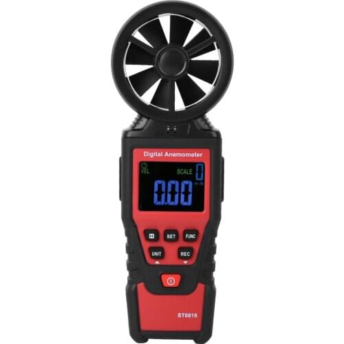 Wind Speed Meter LCD Handheld Digital Anemometer Wind Speed Temperature Meter Tester Portable Wind Speed Measurement Tool