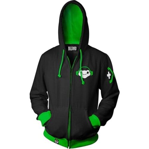 2019 Halloween Costume OW Hooded Sweatshirts Genji DV.a Lucio Full Zip Thin Hoodies Cool Pullover Coat Jacket Cosplay