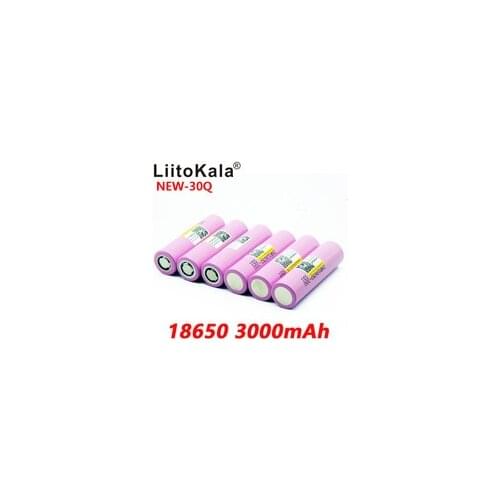 New LiitoKala 100% original INR 18650 battery 3.7V 3000mAh INR18650 30Q li-ion Rechargeable Batteries