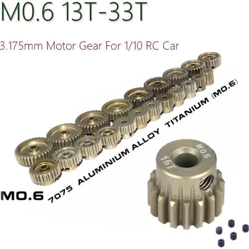 M0.6 3.175mm 13T 14T 15T 16T 17T 18T 19T 20T 21T 22T 23T 24T 25T 26T 27T 28T 29T 30T 31T 32T 33T Metal Pinion Motor Gear for RC