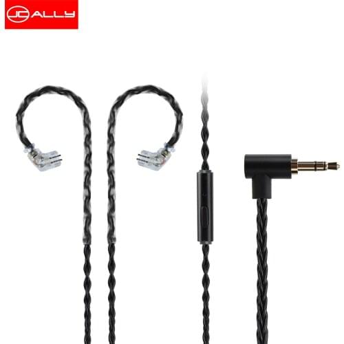 JCALLY JC08S Oxygen-free copper upgrade 5N OFC wire 8 Shares 2Pin 0.78mm MMCX Earphone 3.5mm Upgrade Cable with Mic Microphone
