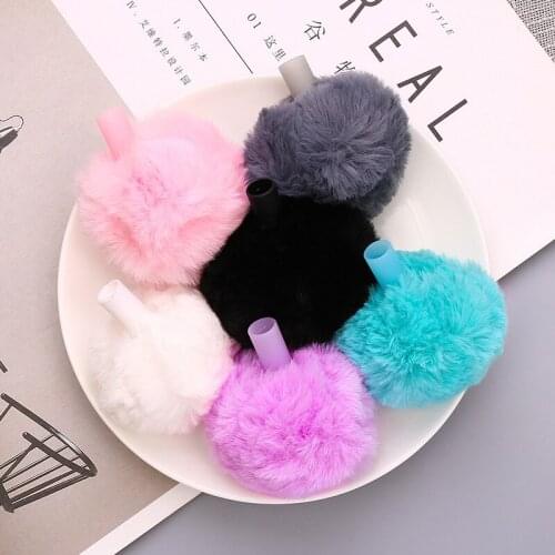 Girls cute plush neutral pen small fresh ball pen black water pen pupil signature pen