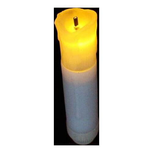 Mini Battery powerd 4.5"(H) Burnt wick melted dipped candle Drip Ivory LED Taper tealight Wedding Home Church Party Decor-10.6CM