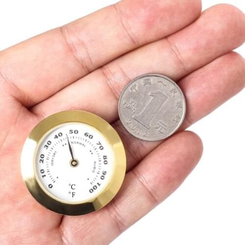 38mm Mini Household Guitar Case Cigar Hygrometer Cigar Hygrometer High Precision Moisture Meter Tobacco Humidor T84E