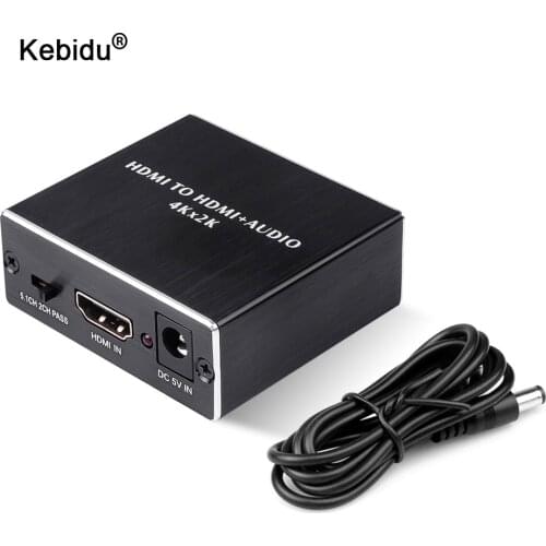 Kebidu Mini Splitter with Optical TOSLINK SPDIF+3.5mm Stereo Audio Extractor Converter Audio Splitter HDMI-compatible Splitter