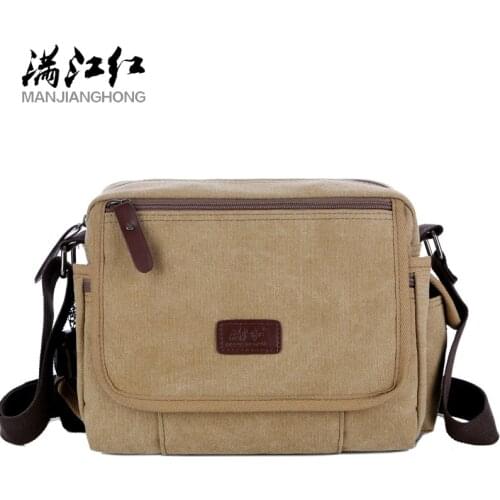MANJIANGHONG Male Package Canvas Casual Mens Shoulder Bag Student Bags High Quality Canvas Messenger Bags Men Crossbody Bags