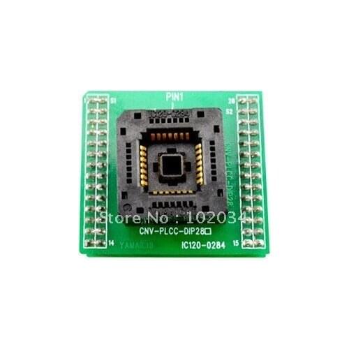 100% NEW IC120-0284 PLCC28 1.27MM IC Test Socket / Programmer Adapter / Burn-in Socket(CNV-PLCC-DIP28)