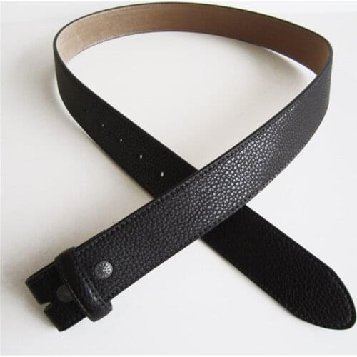 New JEANS FRIEND Black PU Imitate Leather Belt Solid Heavy PU Snap On Belt Gurtel