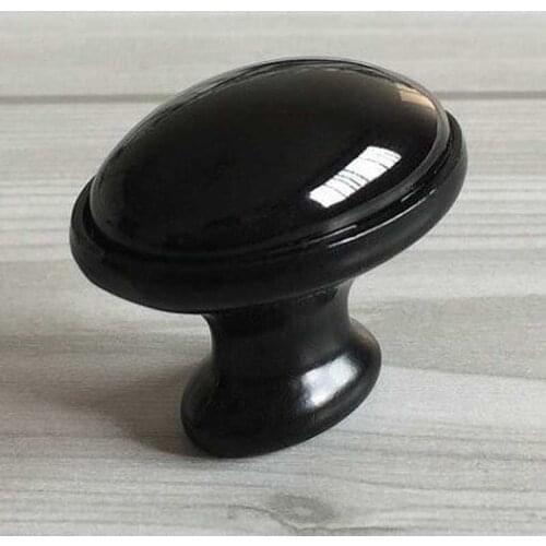Oval Dresser Handles Drawer Knobs Pulls Handles Ceramic Pulls Kitchen Cabinet Knobs Black Modern Simple Furniture Knob Porcelain
