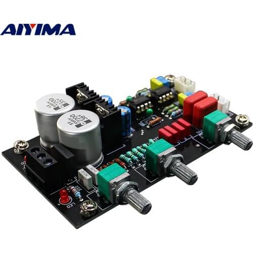 AIYIMA HIFI Stereo Preamplifier Board NE5532 Op Amp Preamp Tone Board Upgrade Treble Bass Volume tuning Control AC Dual 12-15V