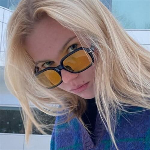 Seemfly Fashion Vintage Men Women Sunglasses Outddor Driving Traveling Squre Frame Trendy Eyeglasses UV400 Protection Eyewear