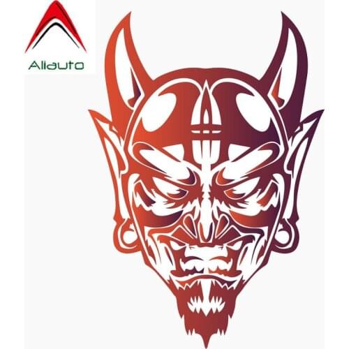 Aliauto Personality Reflective Car Sticker Devil Satan Face Evil Demon Automobile Motorcycles Decoration Decals,12cm*8cm