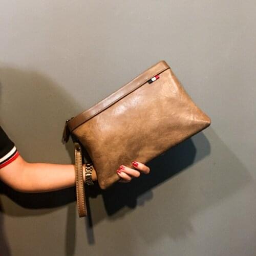 Vintage Leather Men Bag Cluth Purse Mens Mini Handbags Waterproof Wallet Fashion Day Cluth Business Man Phone Bag Bolso Hombre