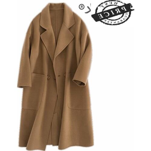 Vintage Jacket 2021 Winter Coat Women Warm Wool Coat Female Autumn Long Women Cashmere Coats Fashion Jacket Outwear 1aa6