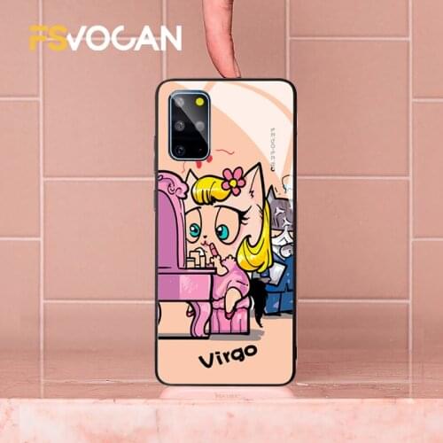 Twelve Zodiac Cartoon Cover For Samsung Galaxy A71 A70 A51 A50 S21 S20 FE S10 Plus Note 20 10 Ultra Constellations Phone Case