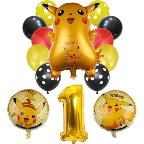 1Set Pokemon Pikachu Jenny Turtle Children Birthday Party Pokemon Boy Girl Kid Game Party Supplies Latex Balloon Home Decor
