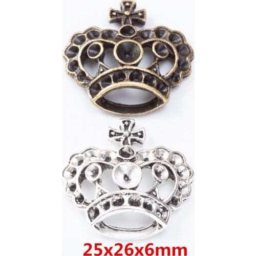 10 pieces of retro metal zinc alloy Crown pendant for DIY handmade jewelry necklace making 7345B