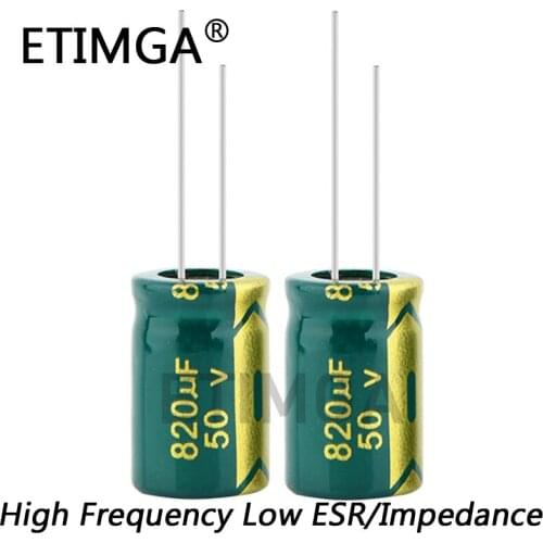 2PCS/LOT High Frequency Low Impedance 50V 820UF Aluminum Electrolytic Capacitor Size 13*20 820UF 20