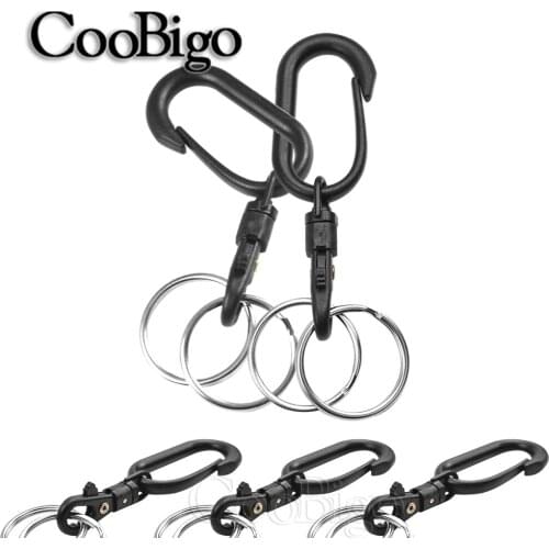 20pcs Plastic Lobster Clasp Keyring Keychain Split Ring Key Holder Rings for Paracord Lanyard Purse Backpack Key Chain Accessory