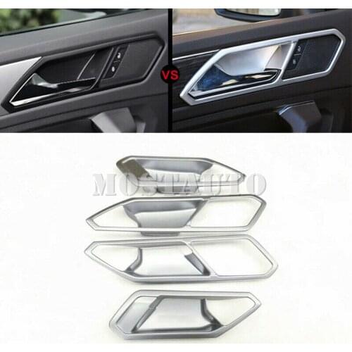 ABS Matt Inner Door Handle Bowl Frame For Volkswagen VW Tiguan Second Generation 2017-2018 4pcs Car Accessories Interior