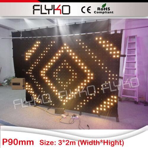 726pcs DJ matrix video play led curtain 2x3m P9 with DMX effect