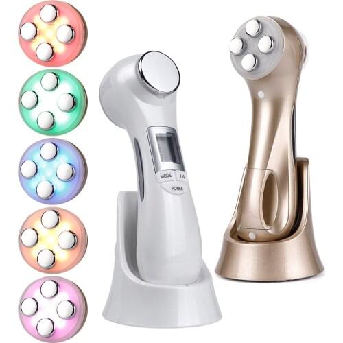 6 in1 Facial EMS Mesotherapy RF Radio Frequency Wrinkle Removal Skin Care Face Ion Microcurrent Lifting Tighten Wrinkle Massager