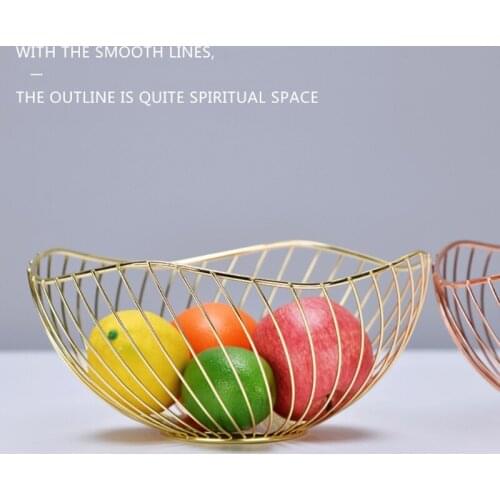 Irregular Desktop Fruit Basket Metal Wire Kitchen Fruit Snacks Candy Storage P31E