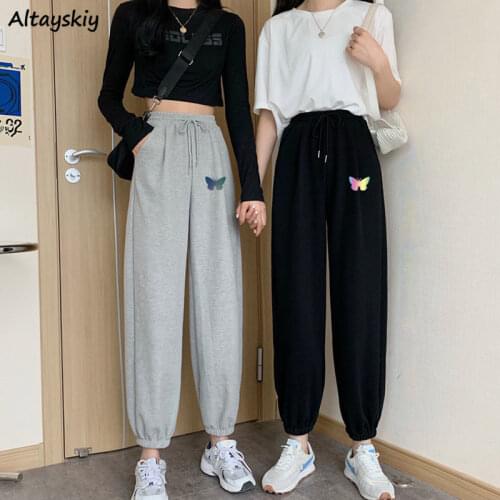 Harem Pants Women BF Daily Female Workout Teens Mujer Casual Oversized Trousers Joggers All-match Patchwork Pattern Harajuku New