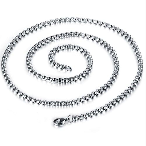 Chains For Men Pendants Necklaces 60cm Unisex Titanium Steel Cool Fashion Chains Hot Selling 316l Stainless Steel Round
