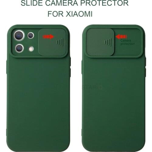 Slide Camera Protector Liquid Silicone Phone Case For Xiaomi Mi 11 lite 5G 11i 10T pro mi11 11lite 10tpro Mi10t Soft Back Cover
